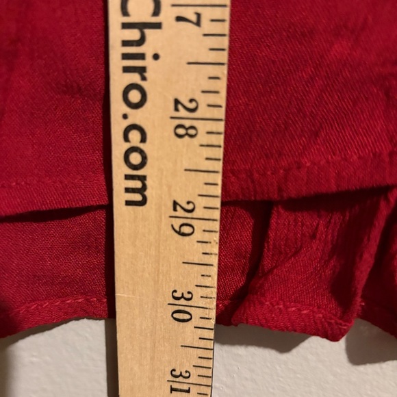 Catherines Red with White Floral Embroidery V-Neck Blouse - Picture 10 of 10